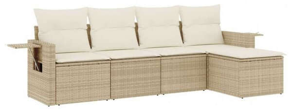 VidaXL Polyrattan Kerti Ülőgarnitúra - 5 részes - Bézs