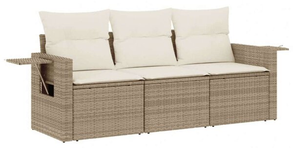 VidaXL 3 részes Polyrattan Kerti Ülőgarnitúra - Bézs