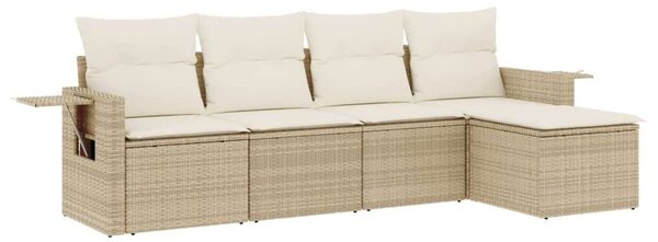 VidaXL Polyrattan Kerti Ülőgarnitúra - 5 részes - Bézs