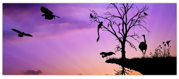 Kép - Állatok sziluettek (120x50 cm)