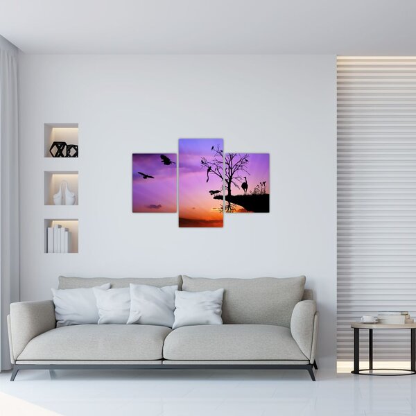 Kép - Állatok sziluettek (90x60 cm)