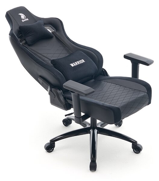 WARRIOR gamer szék, forgószék fekete - bársony + PU bőr (PREMIUM-B08-PU)