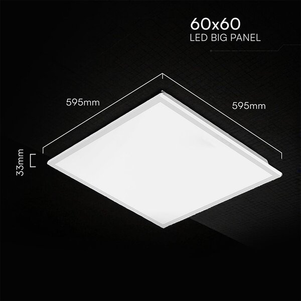 V-TAC süllyeszthető Back-Lit 40W LED panel, állítható színhőmérséklet, 60x60 cm, 120Lm/W - SKU 24324