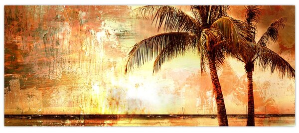 Kép - pálmafák a tengerparton (120x50 cm)
