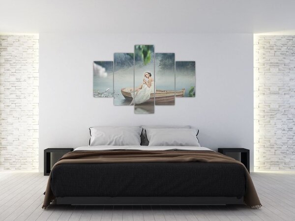 Kép - nő a hajón (150x105 cm)