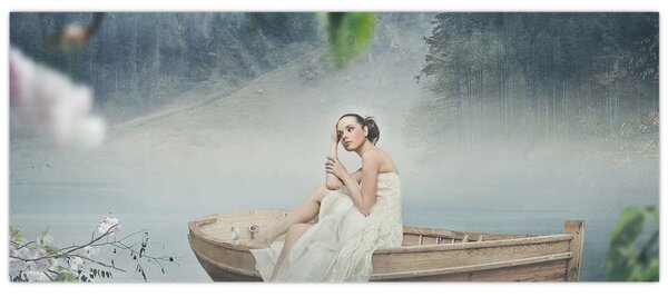 Kép - nő a hajón (120x50 cm)