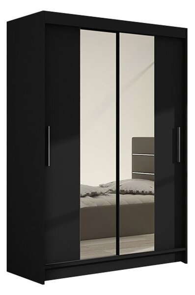MIAMI II nagy ruhásszekrény – fekete, szélesség 120 cm
