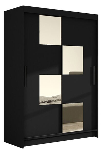 MIAMI III nagy ruhásszekrény – fekete, szélesség 120 cm