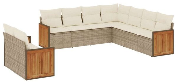 VidaXL Polyrattan Kerti Ülőgarnitúra - 9 részes - Bézs