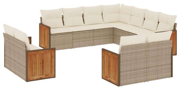 VidaXL Polyrattan Kerti Ülőgarnitúra - 11 részes - Bézs