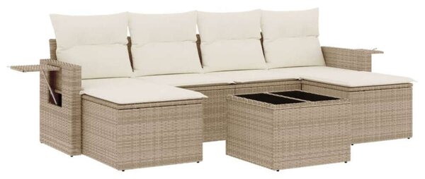 VidaXL Polyrattan Kerti Ülőgarnitúra - 7 részes - Bézs