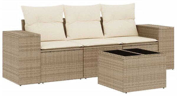 VidaXL Polyrattan Kerti Ülőgarnitúra - 4 részes - Bézs