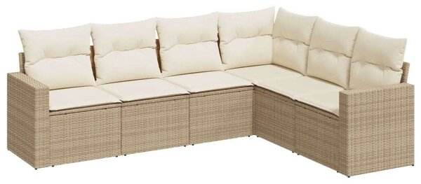 VidaXL Polyrattan Kerti Ülőgarnitúra - 6 részes - Bézs