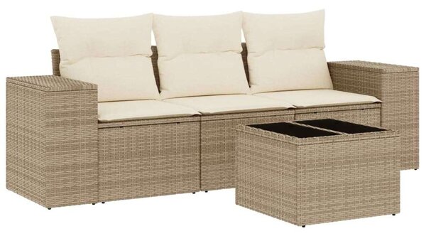 VidaXL Polyrattan Kerti Ülőgarnitúra - 4 részes - Bézs