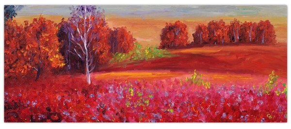 Egy vörös táj képe (120x50 cm)