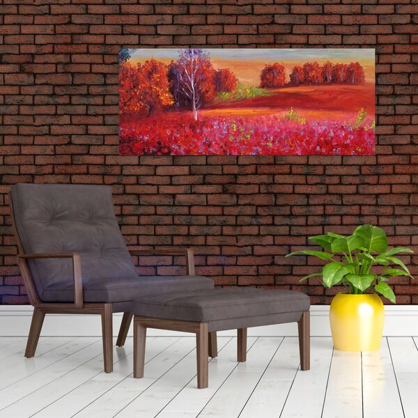 Egy vörös táj képe (120x50 cm)