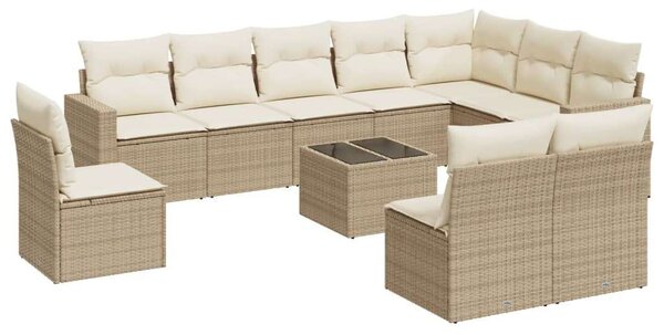 VidaXL Polyrattan Kerti Ülőgarnitúra - 11 részes - Bézs