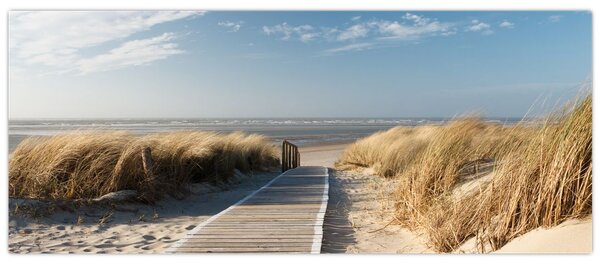 Kép - Homokos strand Langeoog szigetén, Németországban (120x50 cm)