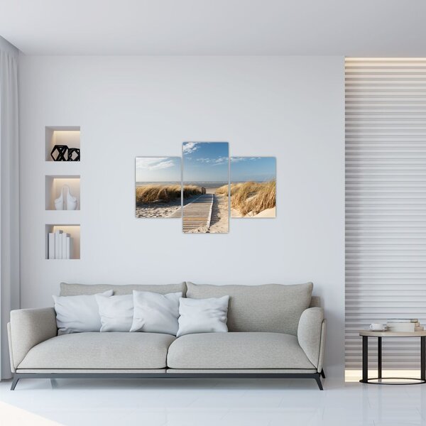 Kép - Homokos strand Langeoog szigetén, Németországban (90x60 cm)