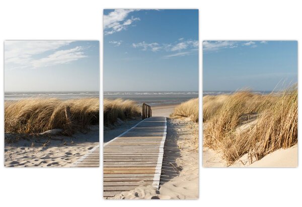 Kép - Homokos strand Langeoog szigetén, Németországban (90x60 cm)