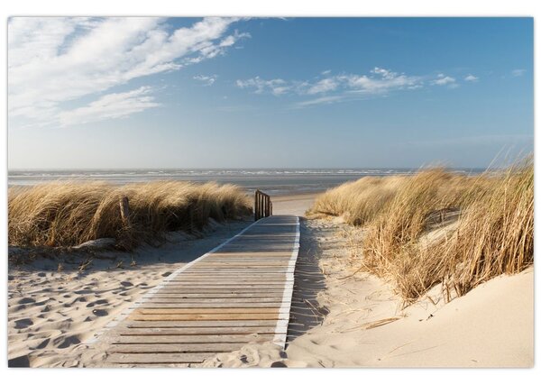 Kép - Homokos strand Langeoog szigetén, Németországban (90x60 cm)