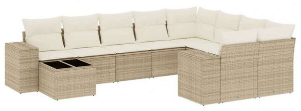 VidaXL Polyrattan Kerti Ülőgarnitúra - 10 részes - Bézs