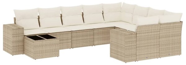 VidaXL Polyrattan Kerti Ülőgarnitúra - 10 részes - Bézs