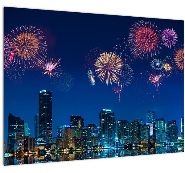 Kép - tűzijáték Miamiban (70x50 cm)