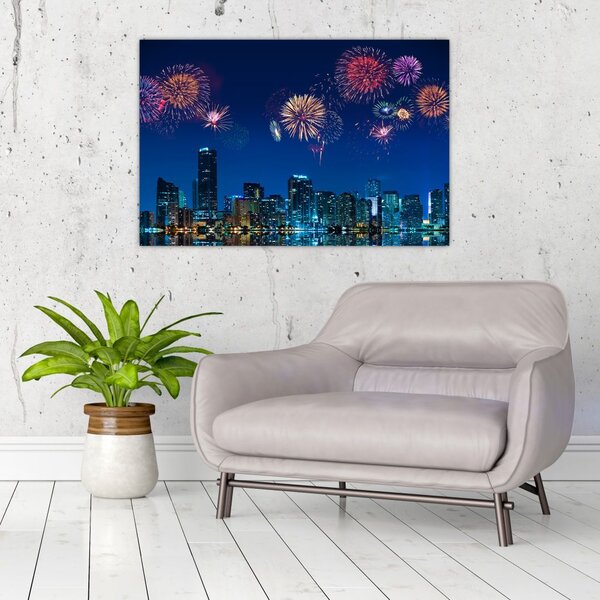 Kép - tűzijáték Miamiban (90x60 cm)