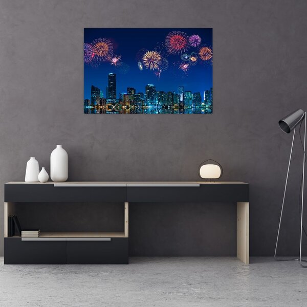 Kép - tűzijáték Miamiban (90x60 cm)