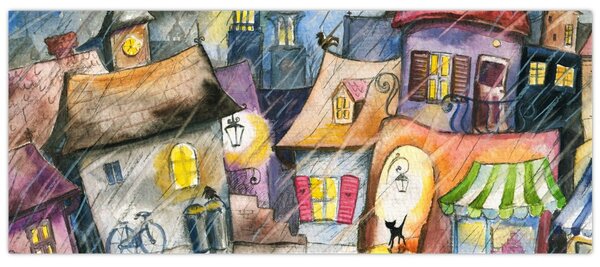 Kép - esős este (120x50 cm)
