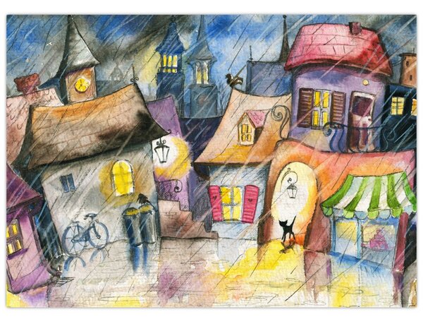 Kép - esős este (70x50 cm)