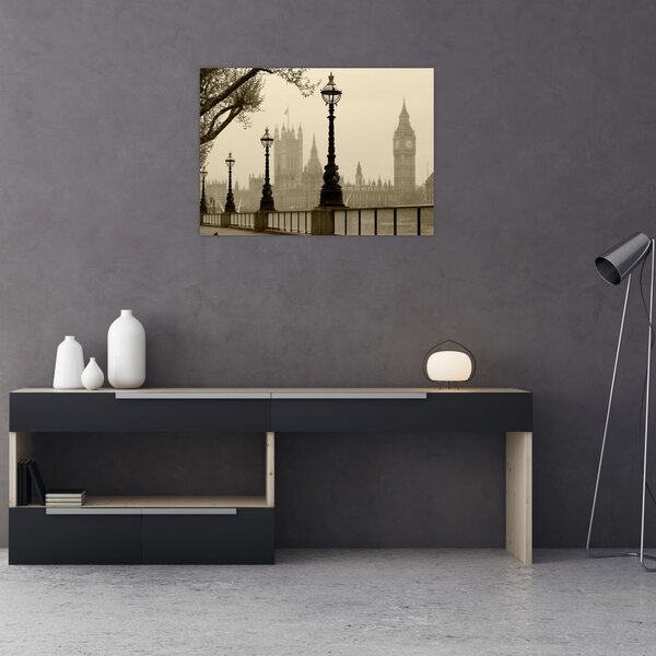 Kép - London a ködben, Anglia (70x50 cm)