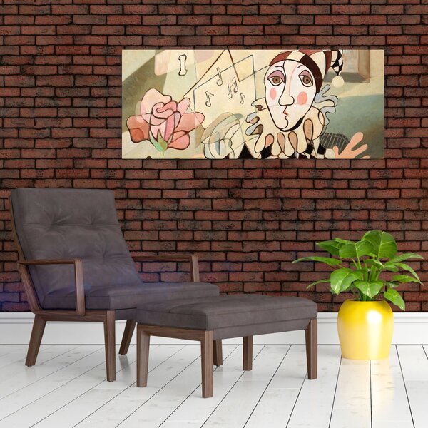 Kép - kubizmus -harlequin and rose (120x50 cm)