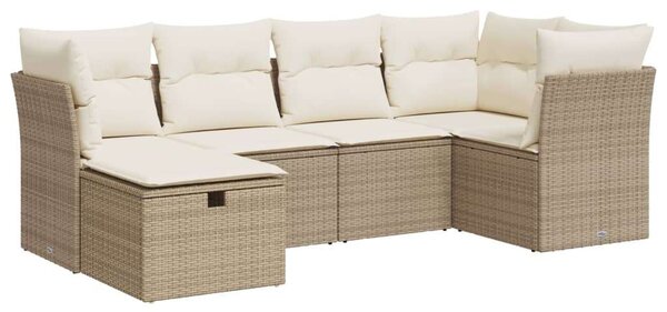 VidaXL Polyrattan Kerti Ülőgarnitúra - 6 részes - Bézs