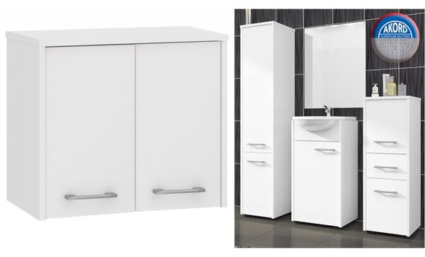 FIN W 60 cm 2D fürdőszobaszekrény, fehér