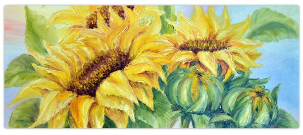 Virágzó napraforgó képe (120x50 cm)