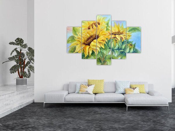 Virágzó napraforgó képe (150x105 cm)