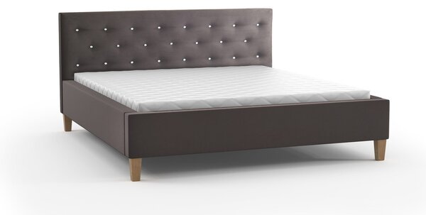 Kárpitozott ágy ŠIMON szürke, 140×200 cm méretben
