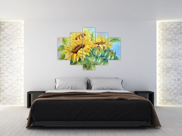 Virágzó napraforgó képe (150x105 cm)