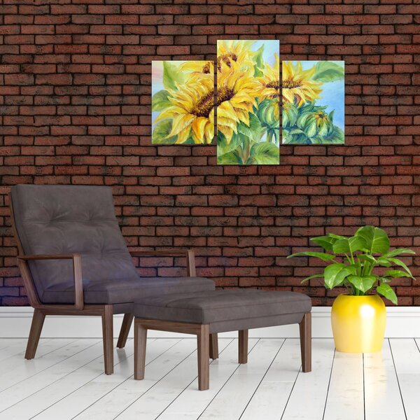Virágzó napraforgó képe (90x60 cm)
