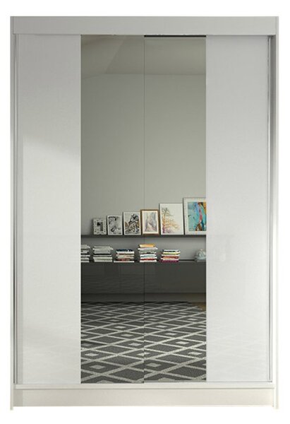 LINO II gardróbszekrény, 120 cm szélesség – fehér
