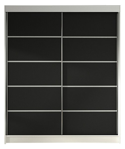 LINO IV gardróbszekrény, 120 cm szélesség – fehér / fekete