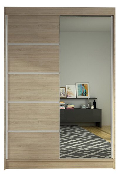 LINO III gardróbszekrény, 120 cm szélesség – sonoma tölgy