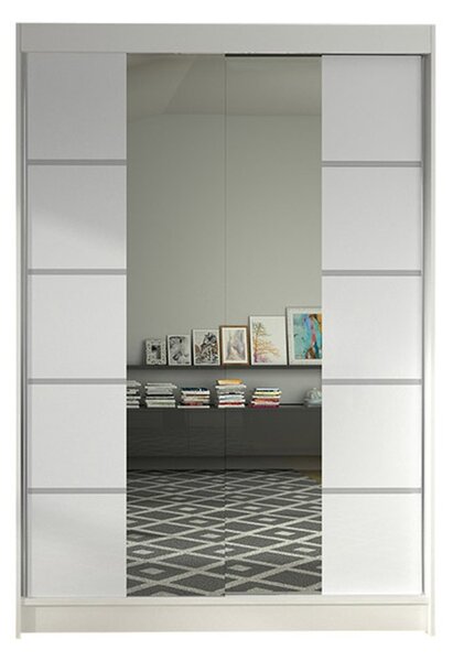 LINO V szekrény – 120 cm szélesség, fehér kivitelben
