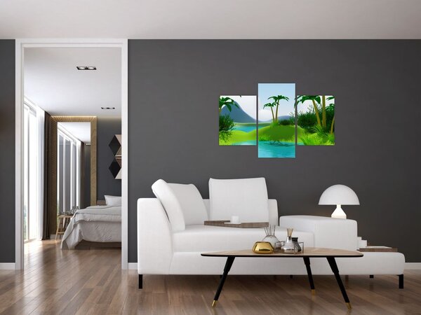 Kép - tavak dzsungelben (90x60 cm)
