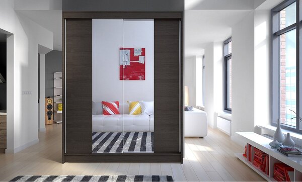 CAMINO II ruhásszekrény, 150 cm széles – csokoládé színű