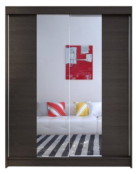 CAMINO II ruhásszekrény, 150 cm széles – csokoládé színű