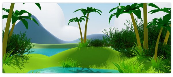 Kép - tavak dzsungelben (120x50 cm)