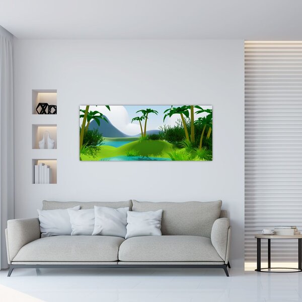 Kép - tavak dzsungelben (120x50 cm)